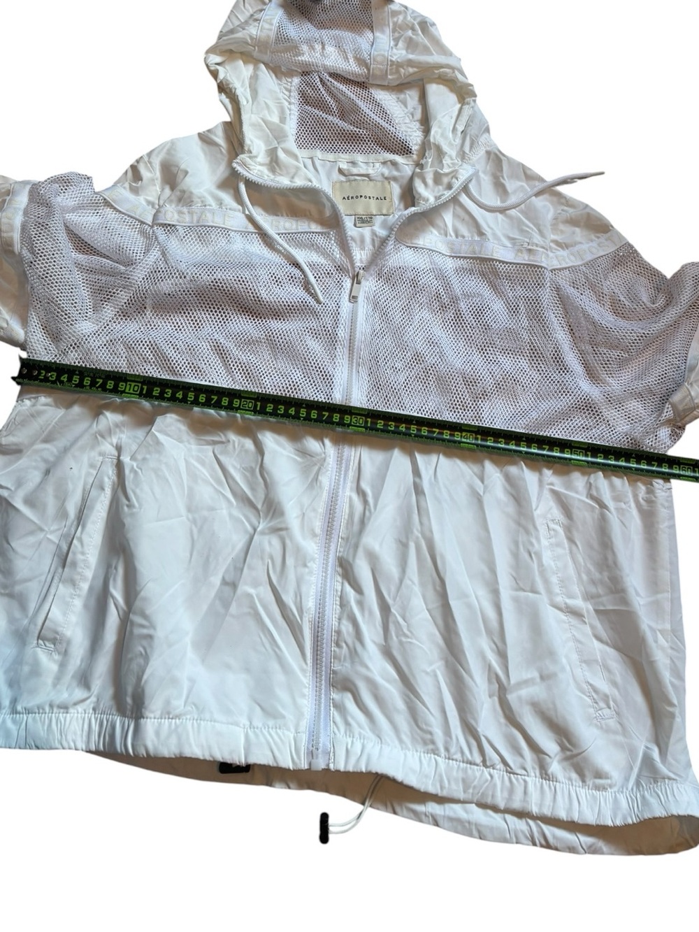Aeropostale // White Hooded Lightweight Windbreaker Jacket // Women - Picture 5 of 6